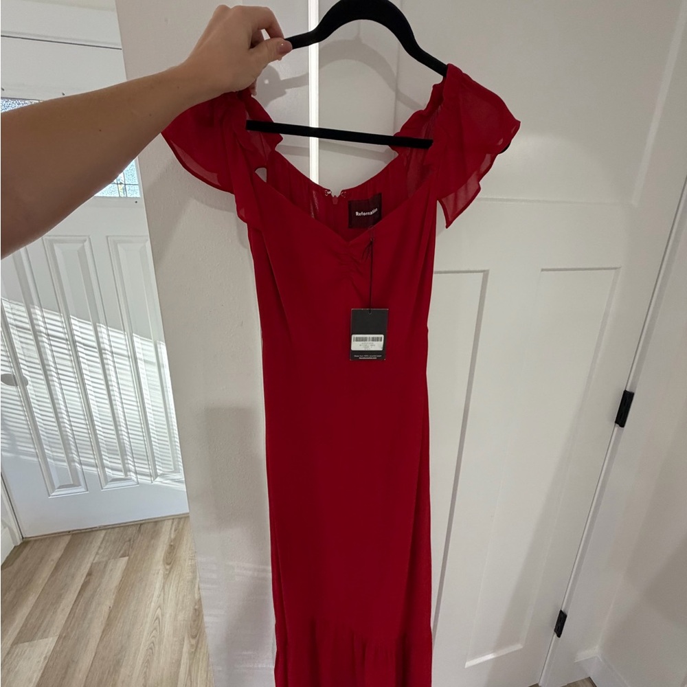 Reformation Vibrant Red Maxi Dress